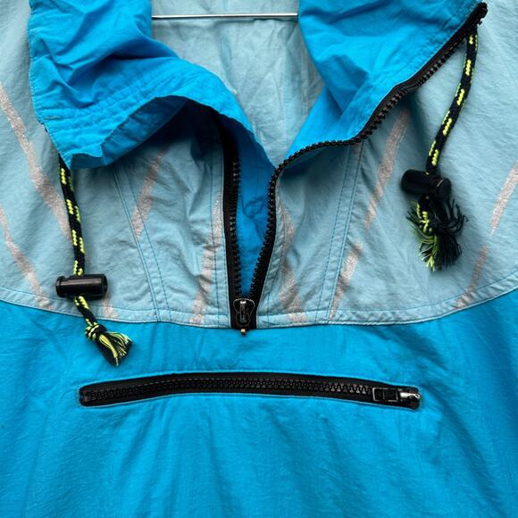 Vintage OP Ocean Pacific 720 Airborne Anorak Windbreaker Jacket Mens Large Blue - Picture 8 of 12